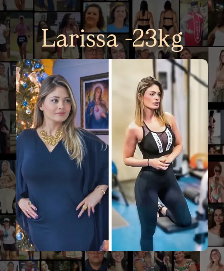 Larissa, antes e depois: menos 23 kg