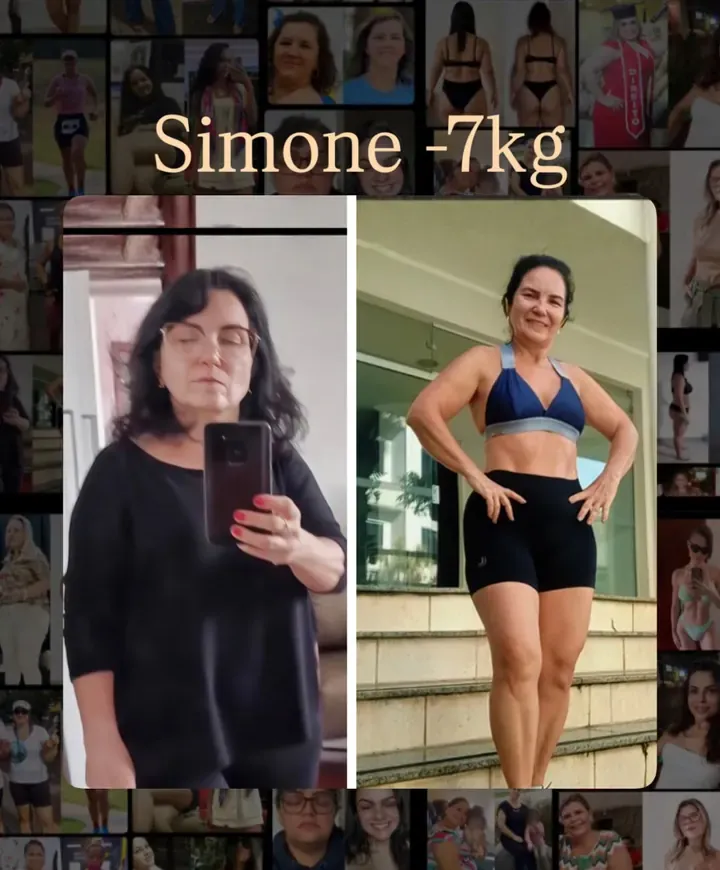 Simone, antes e depois: menos 7 kg